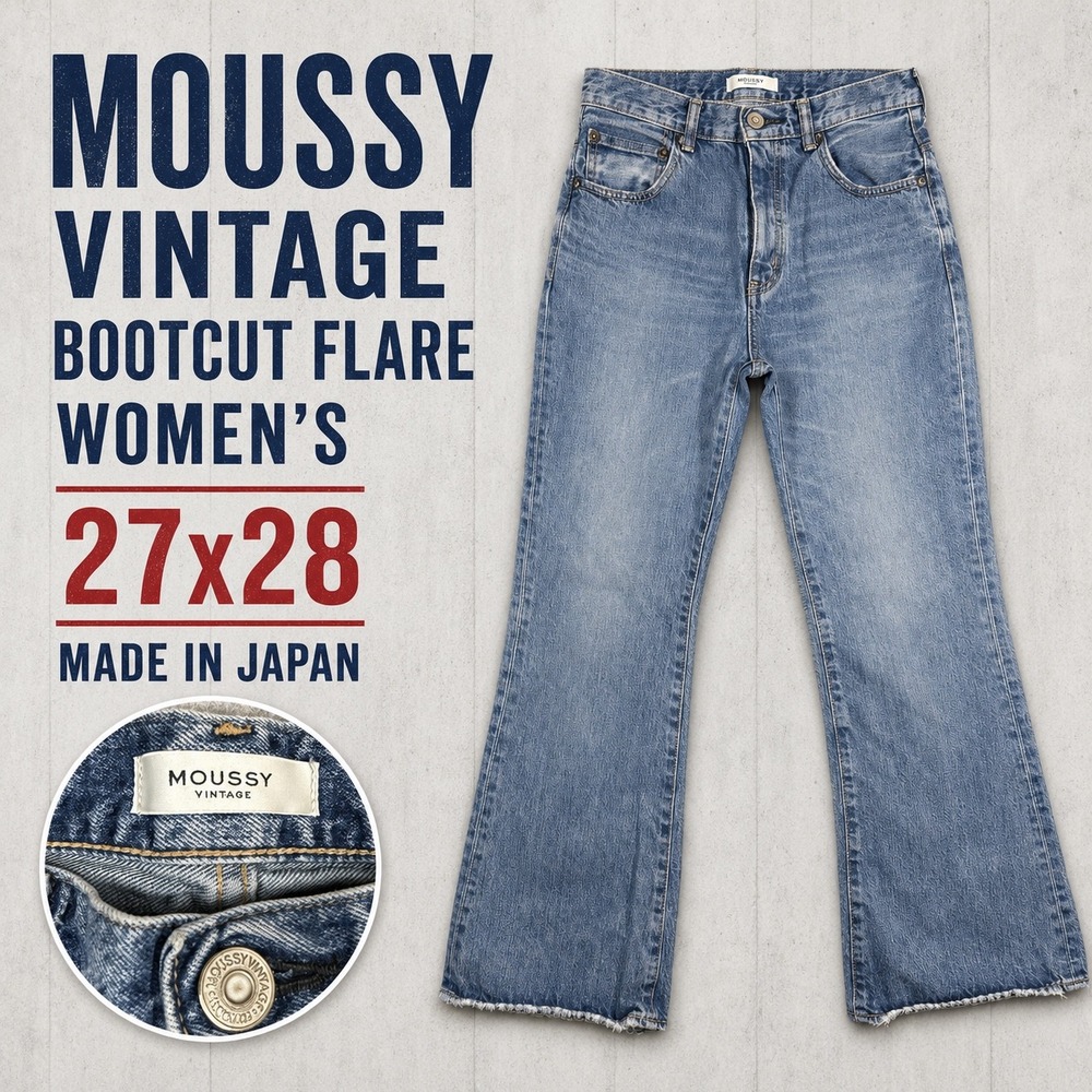 Moussy Vintage Womens Bootcut Flare Jeans Blue Made in Japan 27x28